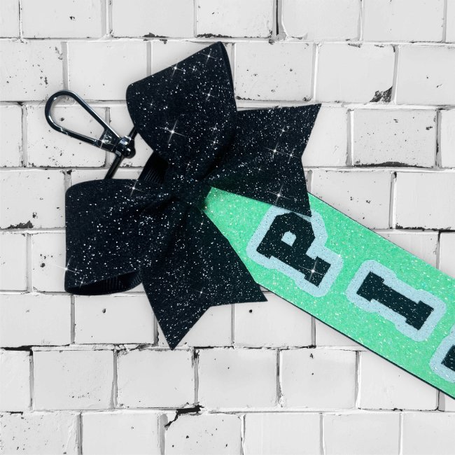 Pin Me "Glitter" - Design "MCC" Schleife schwarz